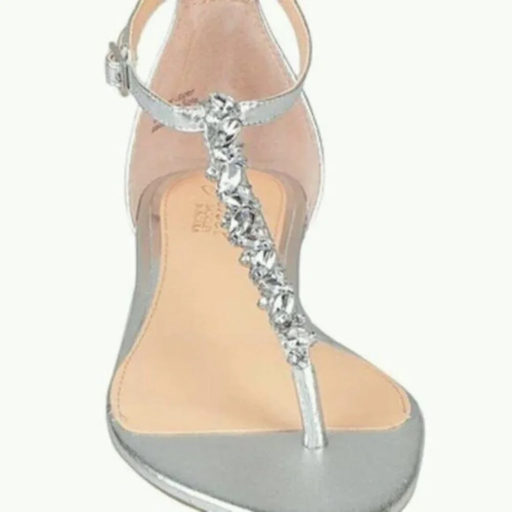 Badgley Mischka Metallic and rhinestone sandals silver 7.5